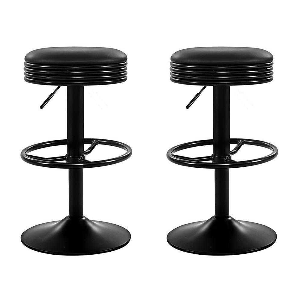 Artiss Black Leather Padded Bar Stools