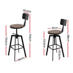 Artiss Vintage Metal Bar Stools x2