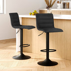 Artiss Gas Lift Bar Stools - Black Linen