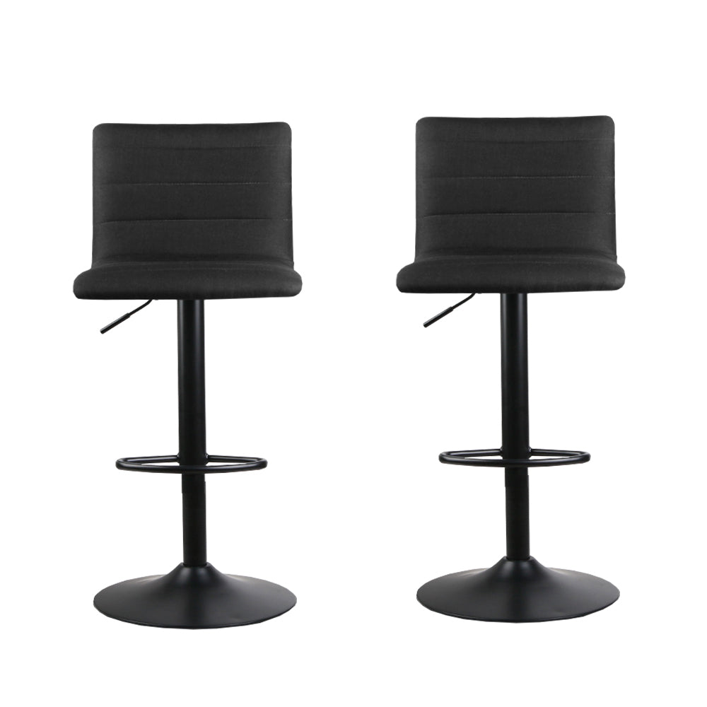 Artiss Gas Lift Bar Stools - Black Linen