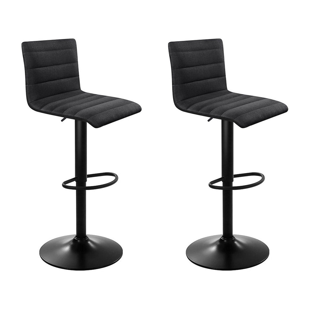 Artiss Gas Lift Bar Stools - Black Linen
