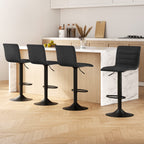 Artiss Black Linen Gas Lift Bar Stools