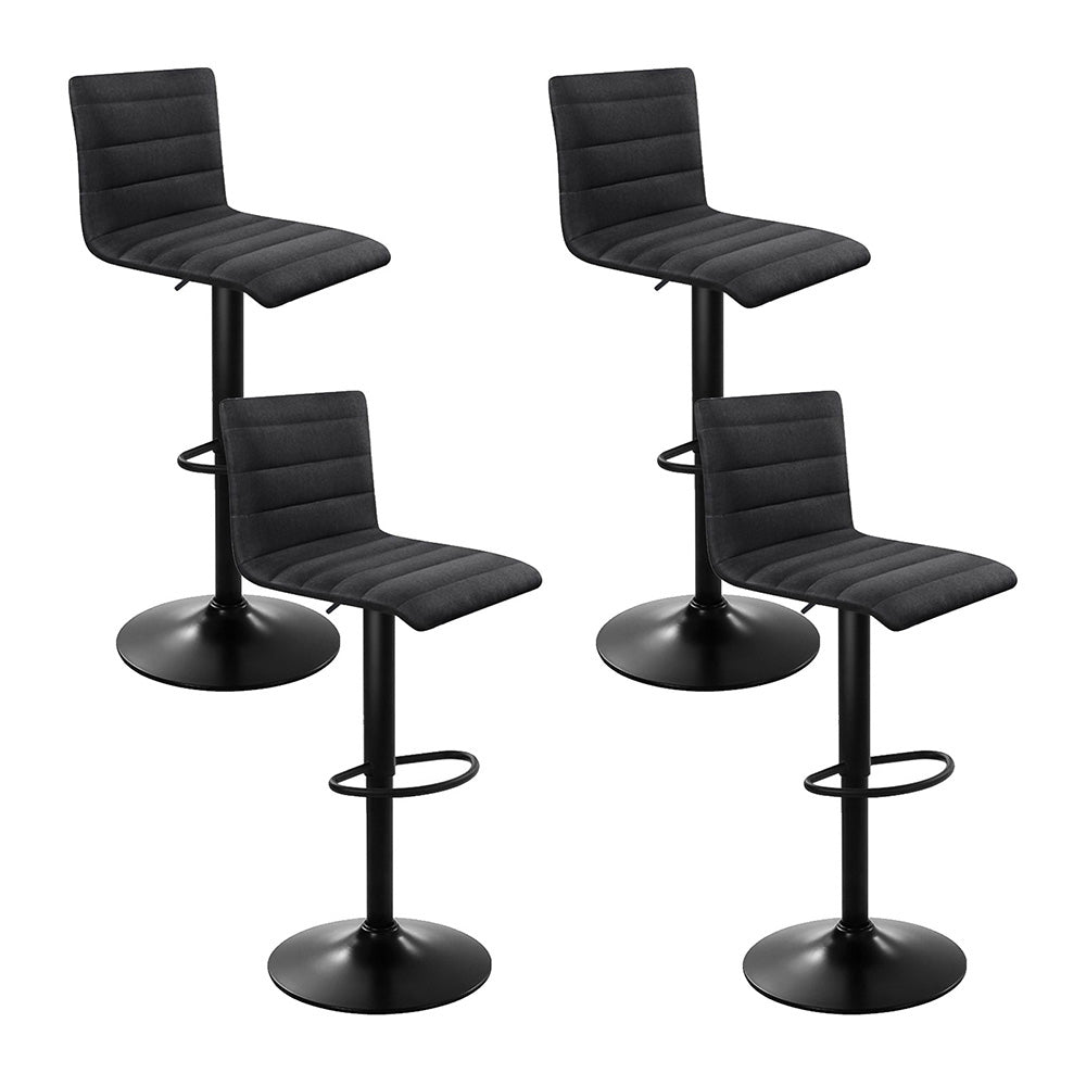 Artiss Black Linen Gas Lift Bar Stools