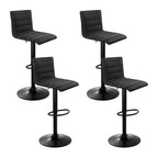 Artiss Black Linen Gas Lift Bar Stools