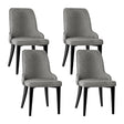 Elegant Grey Linen Dining Chairs Set of 4