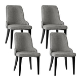 Elegant Grey Linen Dining Chairs Set of 4