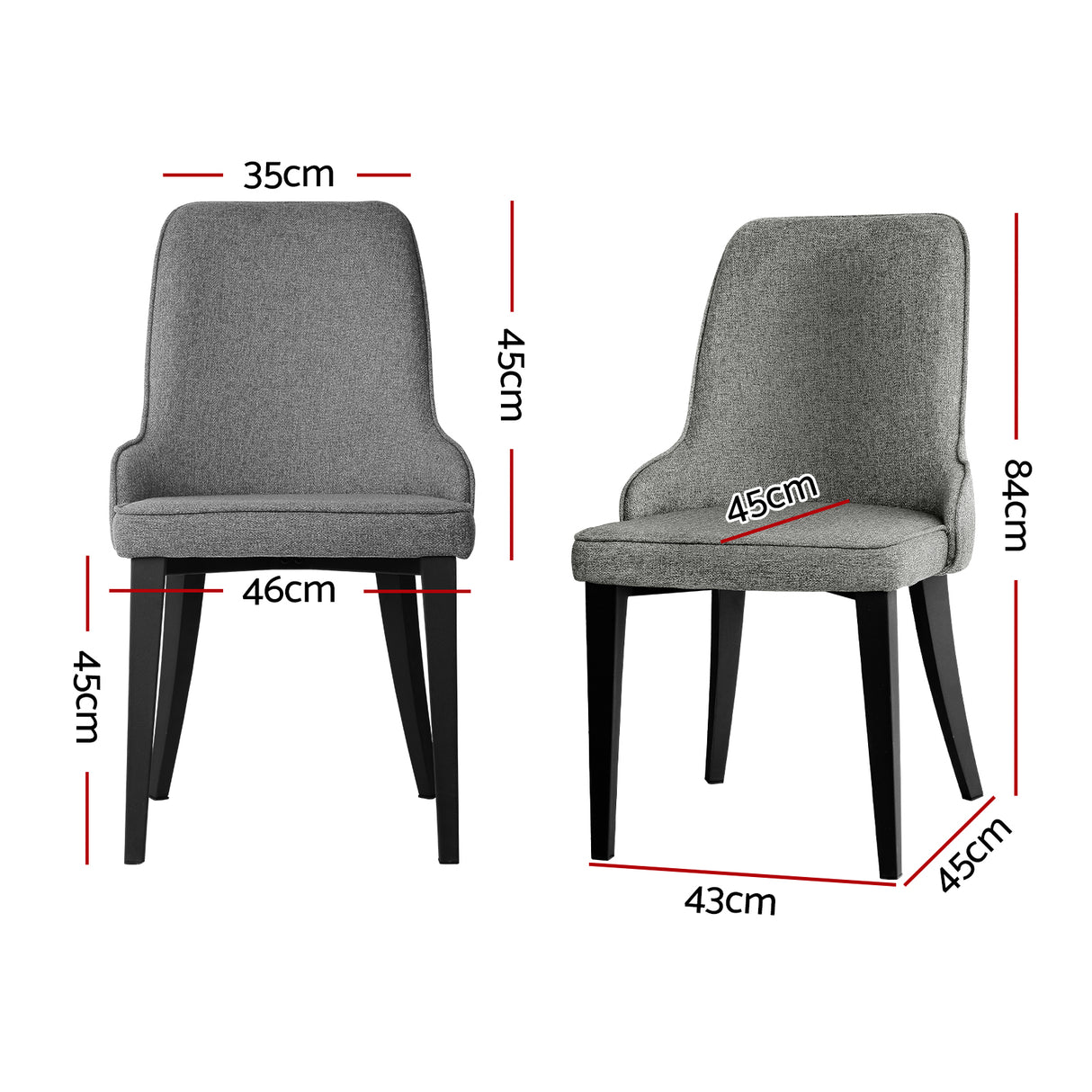 Elegant Grey Linen Dining Chairs Set of 4