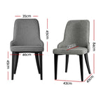 Elegant Grey Linen Dining Chairs Set of 4