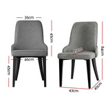 Elegant Grey Linen Dining Chairs Set of 4