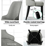 Elegant Grey Linen Dining Chairs Set of 4