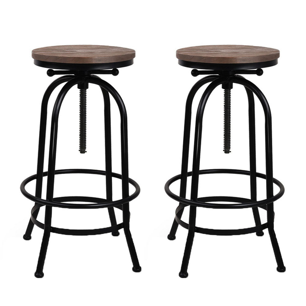 Artiss Adjustable Wood and Steel Bar Stools
