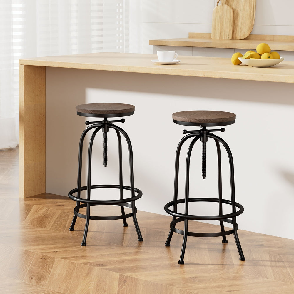 Artiss Adjustable Wood and Steel Bar Stools