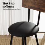 Artiss Industrial Bar Stools - Upholstered Steel Frame