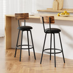 Artiss Industrial Bar Stools - Upholstered Steel Frame