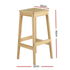 Artiss Rubber Wood Rattan Bar Stools