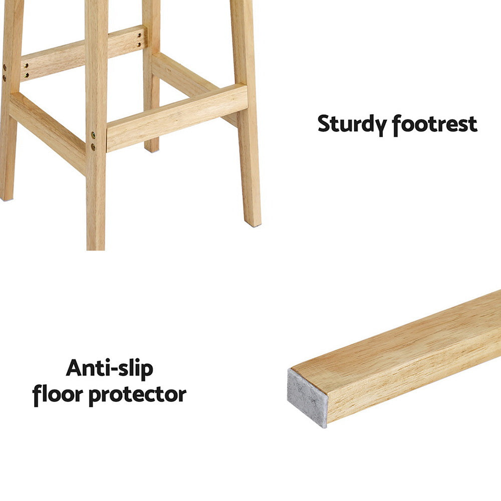 Artiss Rubber Wood Rattan Bar Stools