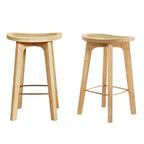 Artiss Bamboo Rattan Bar Stools - Set of 2