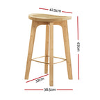 Artiss Bamboo Rattan Bar Stools - Set of 2