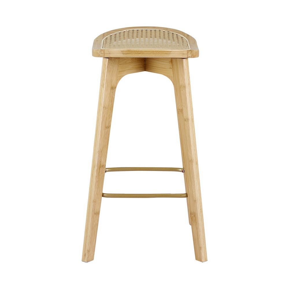 Artiss Bamboo Rattan Bar Stools - Set of 2