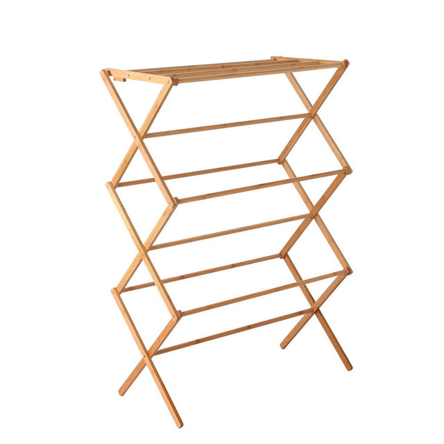 Eco-Friendly Bamboo Folding Clothes Airer