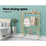 Eco-Friendly Bamboo Folding Clothes Airer