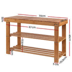 Bamboo Bench Shoe Rack for 10 Pairs