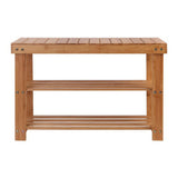 Bamboo Bench Shoe Rack for 10 Pairs