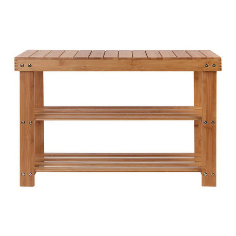 Bamboo Bench Shoe Rack for 10 Pairs