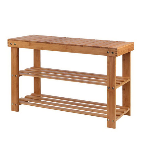 Bamboo Bench Shoe Rack for 10 Pairs