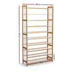 10-Tier Eco-Friendly Bamboo Shoe Rack Cabinet