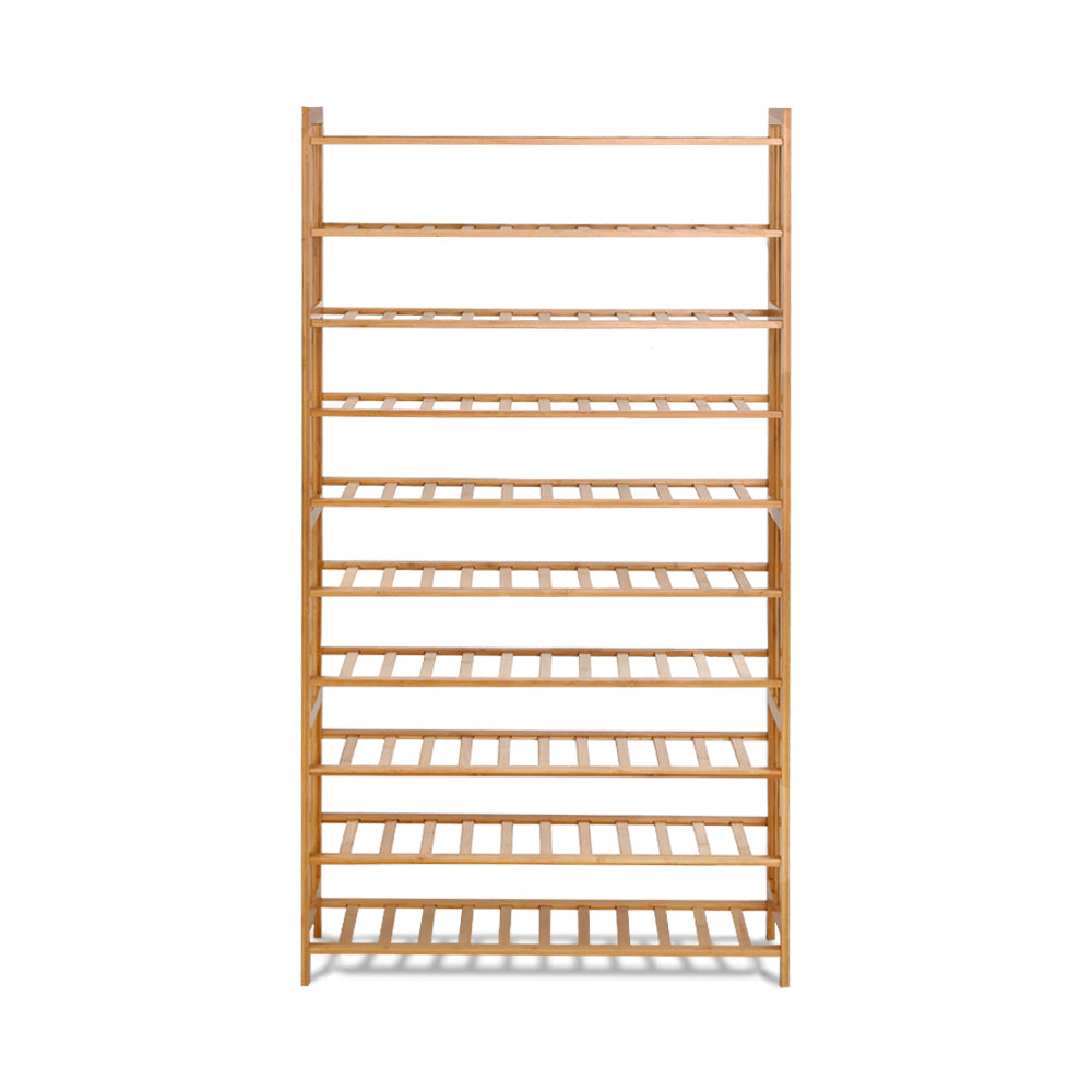 10-Tier Eco-Friendly Bamboo Shoe Rack Cabinet