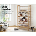 10-Tier Eco-Friendly Bamboo Shoe Rack Cabinet
