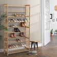 10-Tier Eco-Friendly Bamboo Shoe Rack Cabinet