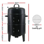 Grillz BBQ Grill 3-In-1 Charcoal Smoker