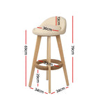 Artiss Padded Wooden Bar Stools - Set of 2