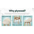 Artiss Padded Wooden Bar Stools - Set of 2