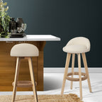 Artiss Padded Wooden Bar Stools - Set of 2