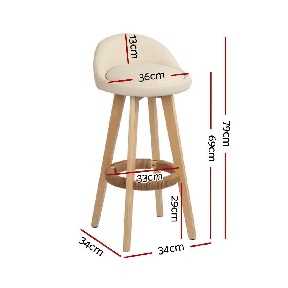 Artiss Dalvey Beige Bar Stool Set of 4