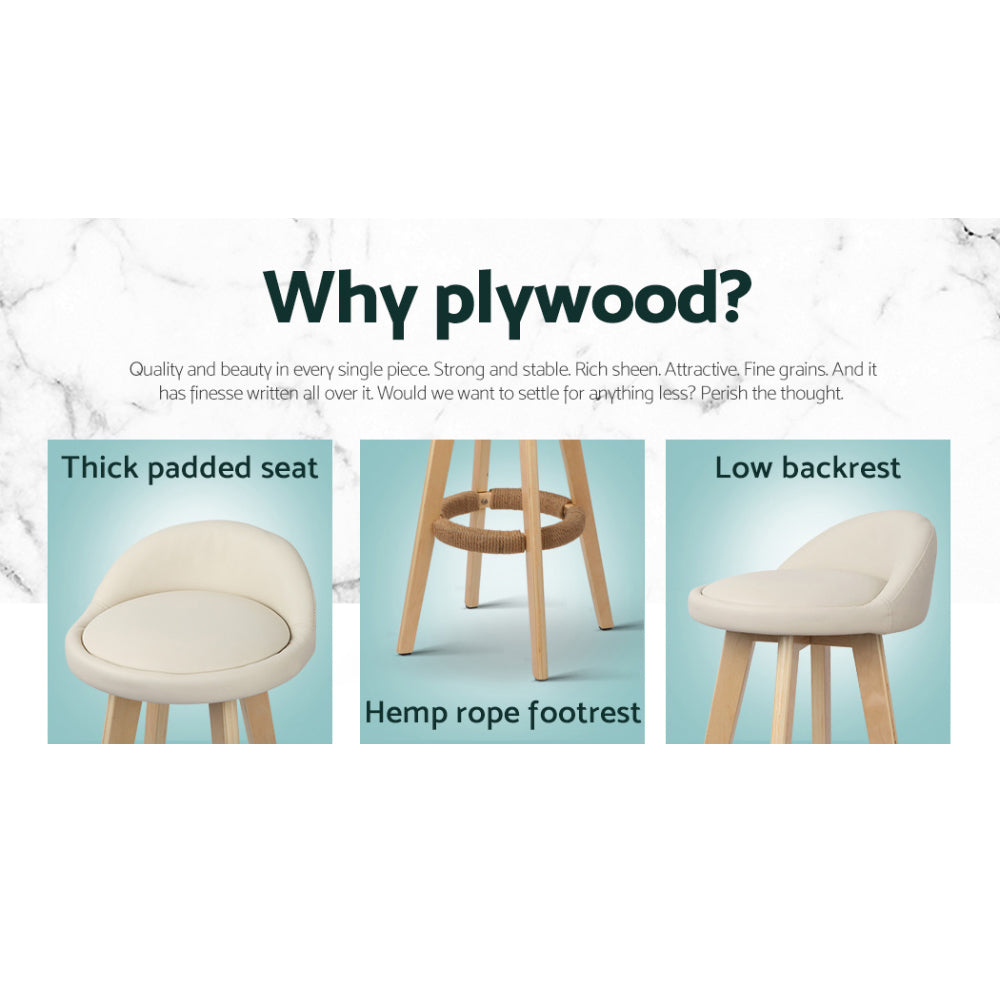 Artiss Dalvey Beige Bar Stool Set of 4