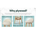 Artiss Dalvey Beige Bar Stool Set of 4