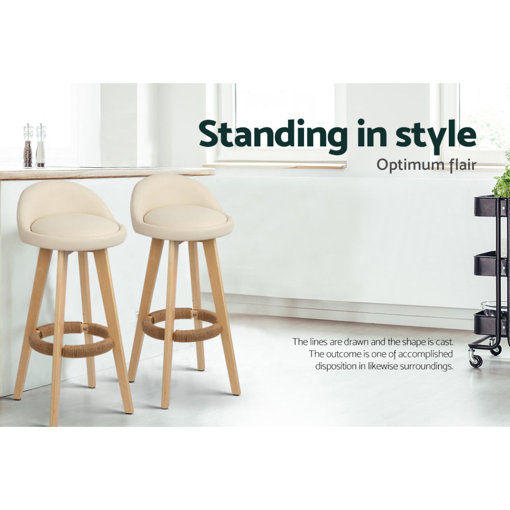 Artiss Dalvey Beige Bar Stool Set of 4