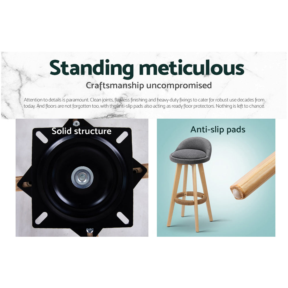 Artiss Padded Wooden Bar Stools - Set of 2