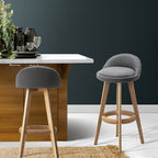 Artiss Padded Wooden Bar Stools - Set of 2