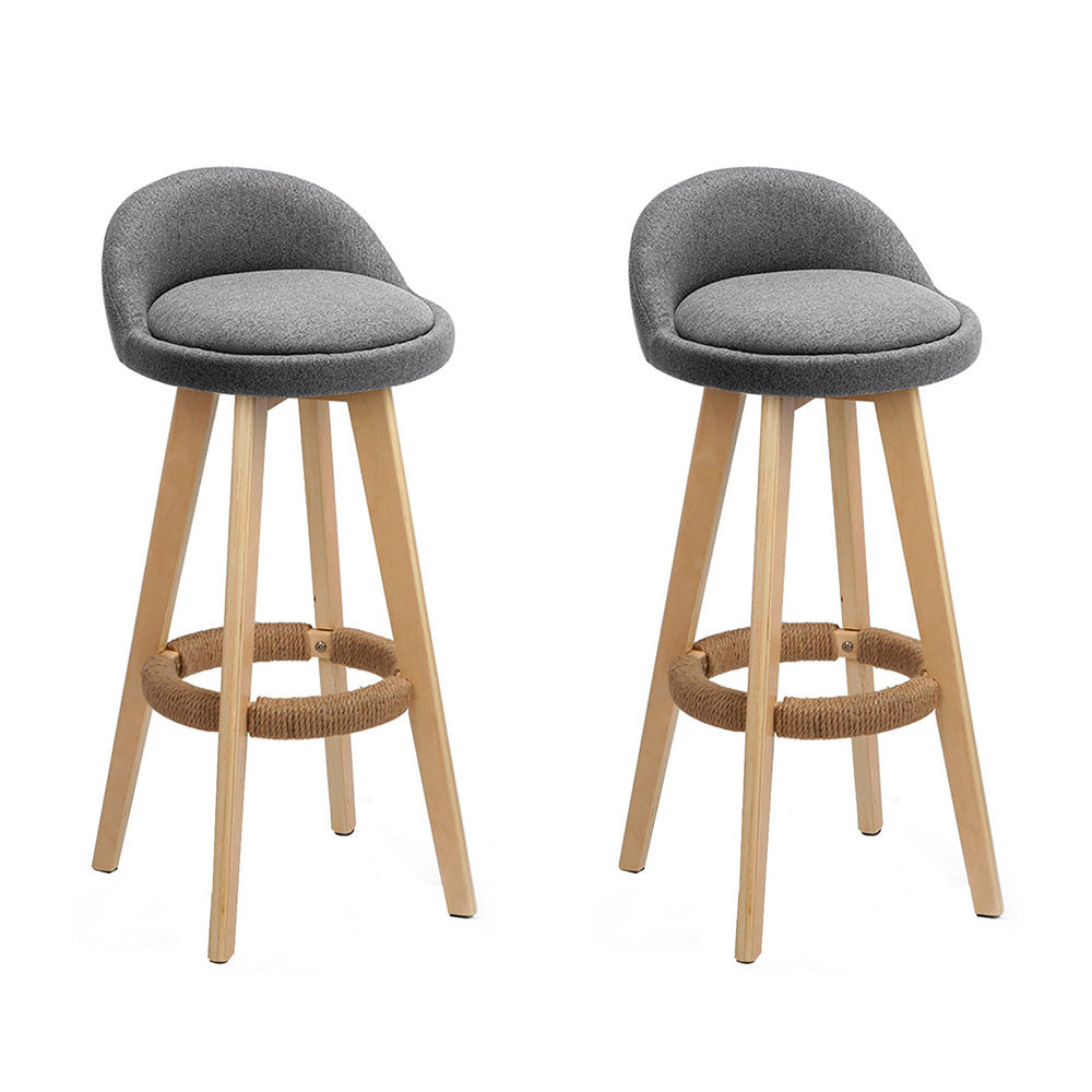 Artiss Padded Wooden Bar Stools - Set of 2