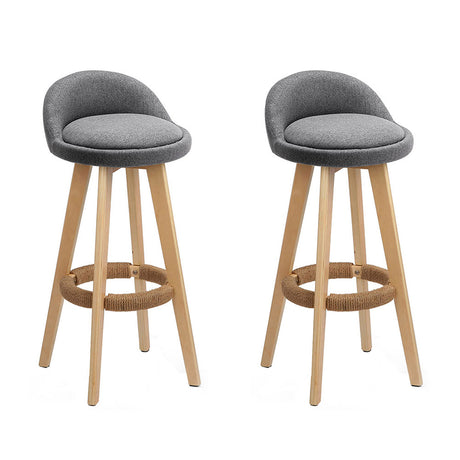 Artiss Padded Wooden Bar Stools - Set of 2