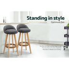 Artiss Dalvey Grey Linen Bar Stools