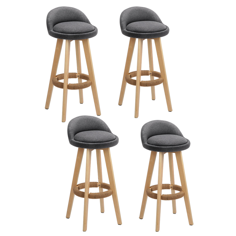 Artiss Dalvey Grey Linen Bar Stools
