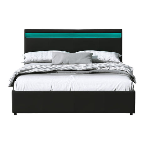 Artiss Cole Queen Size LED Gas Lift Bed Frame