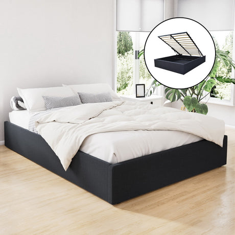 Toki Charcoal Queen Size Gas Lift Bed Frame