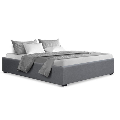 Toki Grey Gas-Lift Queen Bed Frame
